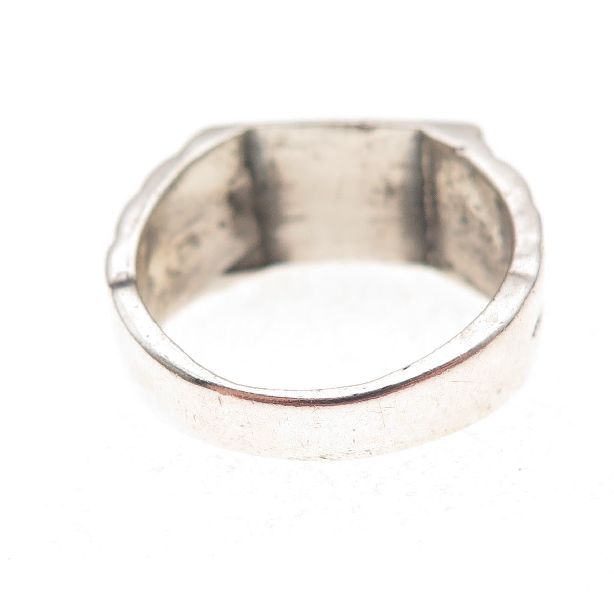 Old Pawn Sterling Silver Vintage Southwestern Turquoise Tribal Ring Size 8.75