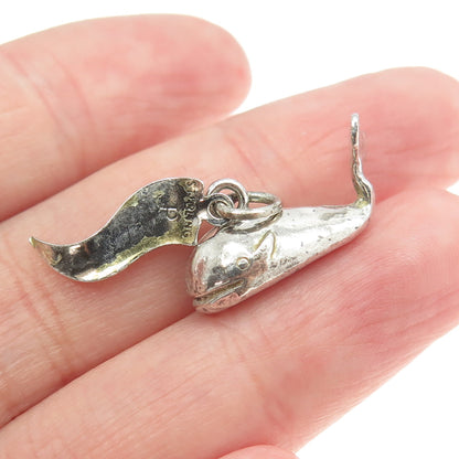 PACIFIC JEWELRY 925 Sterling Silver Vintage "Virginia Beach" Whale Charm Pendant