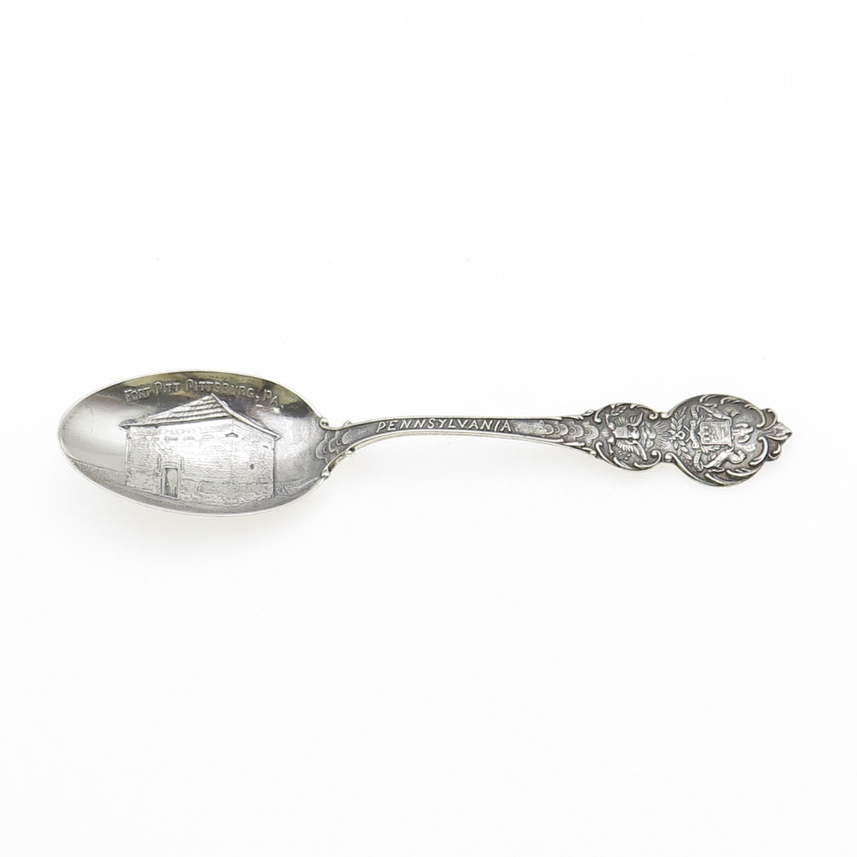 MECHANICS 925 Sterling Silver Antique Art Deco Pennsylvania Coffee Spoon