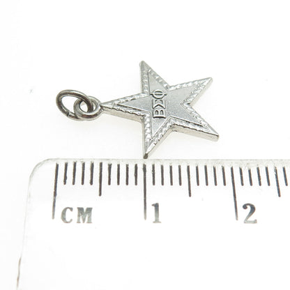 925 Sterling Silver Vintage 1962 Founders Day Beta Sigma Phi Star Charm Pendant