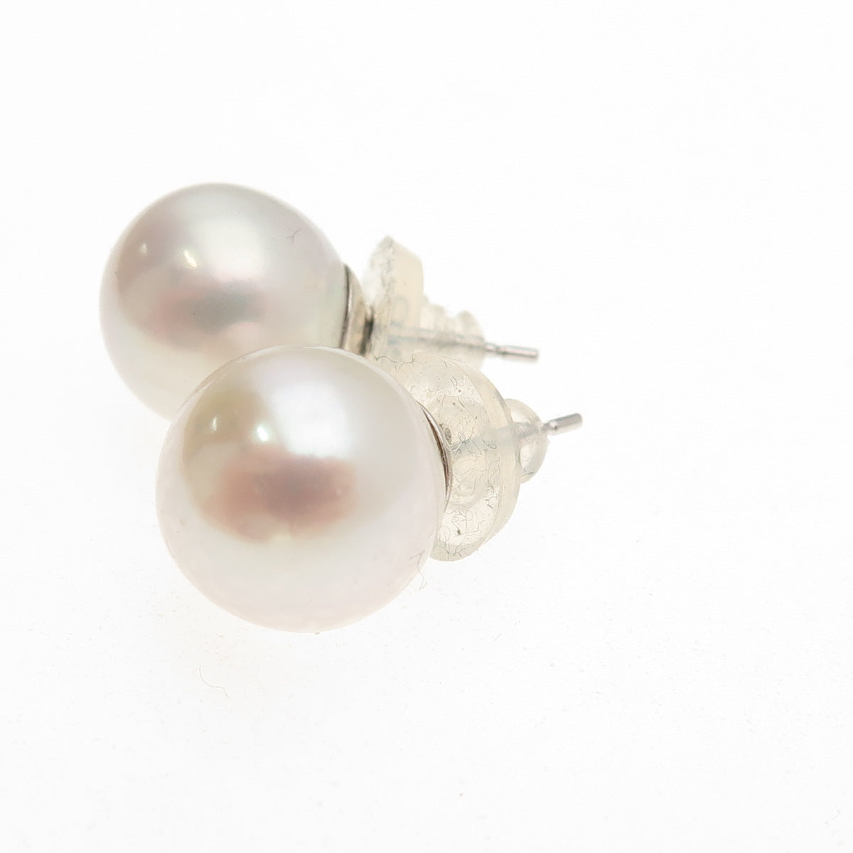 925 Sterling Silver Faux Pearl Stud Earrings