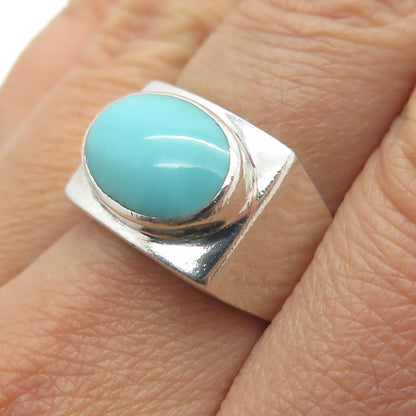 CHAPAL ZENRAY 925 Sterling Vintage Sleeping Beauty Turquoise Ring Size 7.5