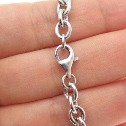 925 Sterling Silver Vintage Cable Link Bracelet 6.5"
