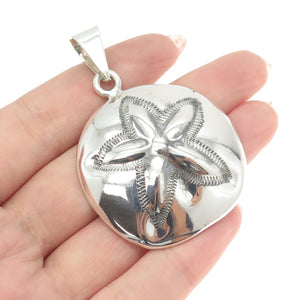 925 Sterling Silver Vintage ATI Mexico Sand Dollar Pendant