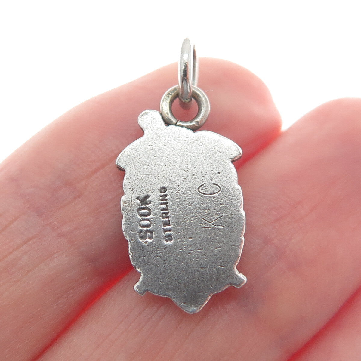 SOOK Sterling Silver Antique WWII Enamel Military Drum Corps Minimalist Pendant