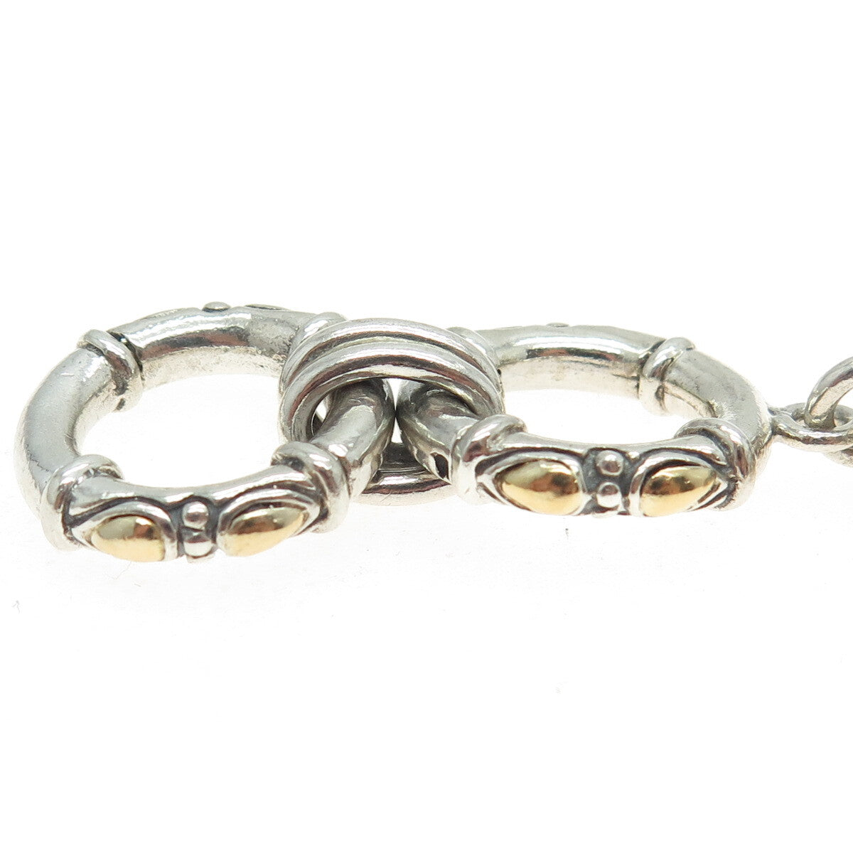 SAMUEL BENHAM BJC 18K Gold Sterling Vintage Multi-Row Wheat Link Bracelet 7.5"