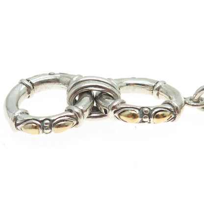 SAMUEL BENHAM BJC 18K Gold Sterling Vintage Multi-Row Wheat Link Bracelet 7.5"