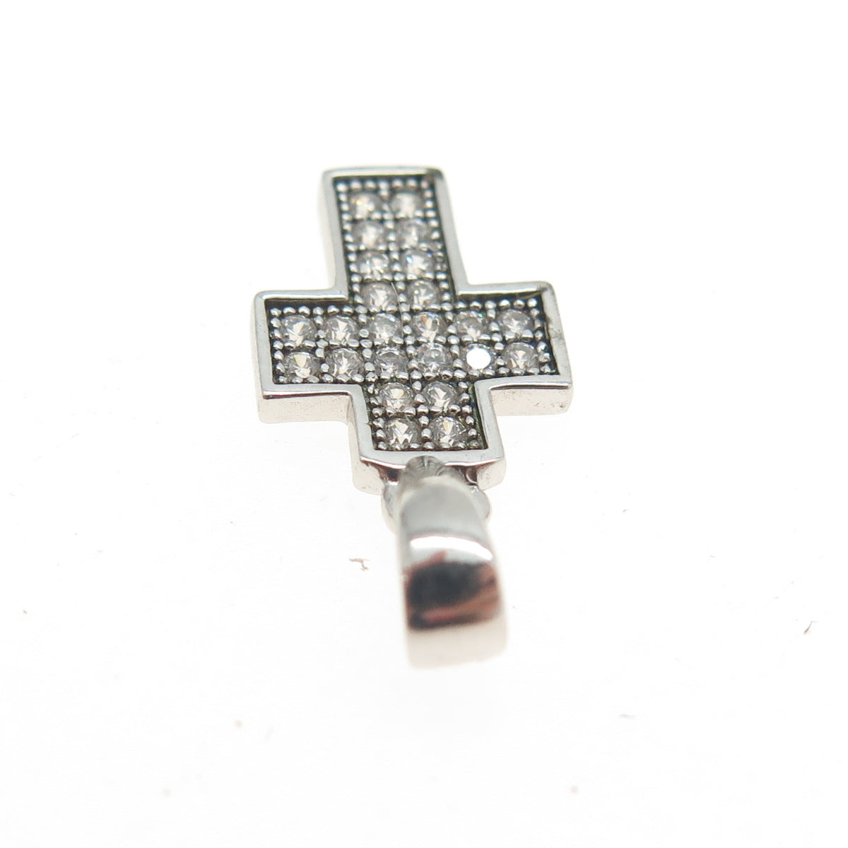 925 Sterling Silver Pave C Z Cross Pendant