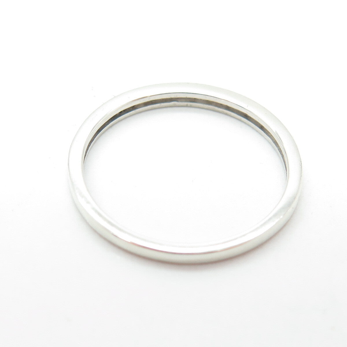 SAMARA SJD Sterling Silver Real Round-Cut Diamond Stackable Band Ring Size 7.25