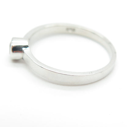 925 Sterling Silver Pink Round-Cut Shaped C Z Ring Size 7