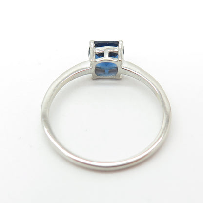 DAZZLERS 925 Sterling Silver Nano Sapphire Minimalist Ring Size 8.75