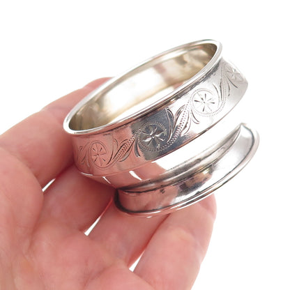 800 Silver Antique Art Deco Germany Engraved Floral Salt Cellar