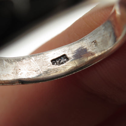 925 Sterling Silver Vintage Pentagram Oxidized Biker Ring Size 9