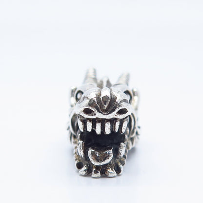 925 Sterling Silver Vintage Wild Beast Head Charm Pendant