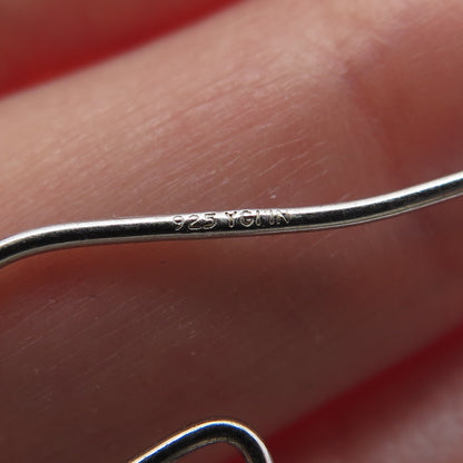 925 Sterling Silver Diamond-Illusion Pyramid Dangle Earrings