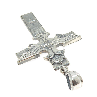 ONE OF A KIND 925 Sterling Silver Vintage Double Headed Eagle Cross Pendant