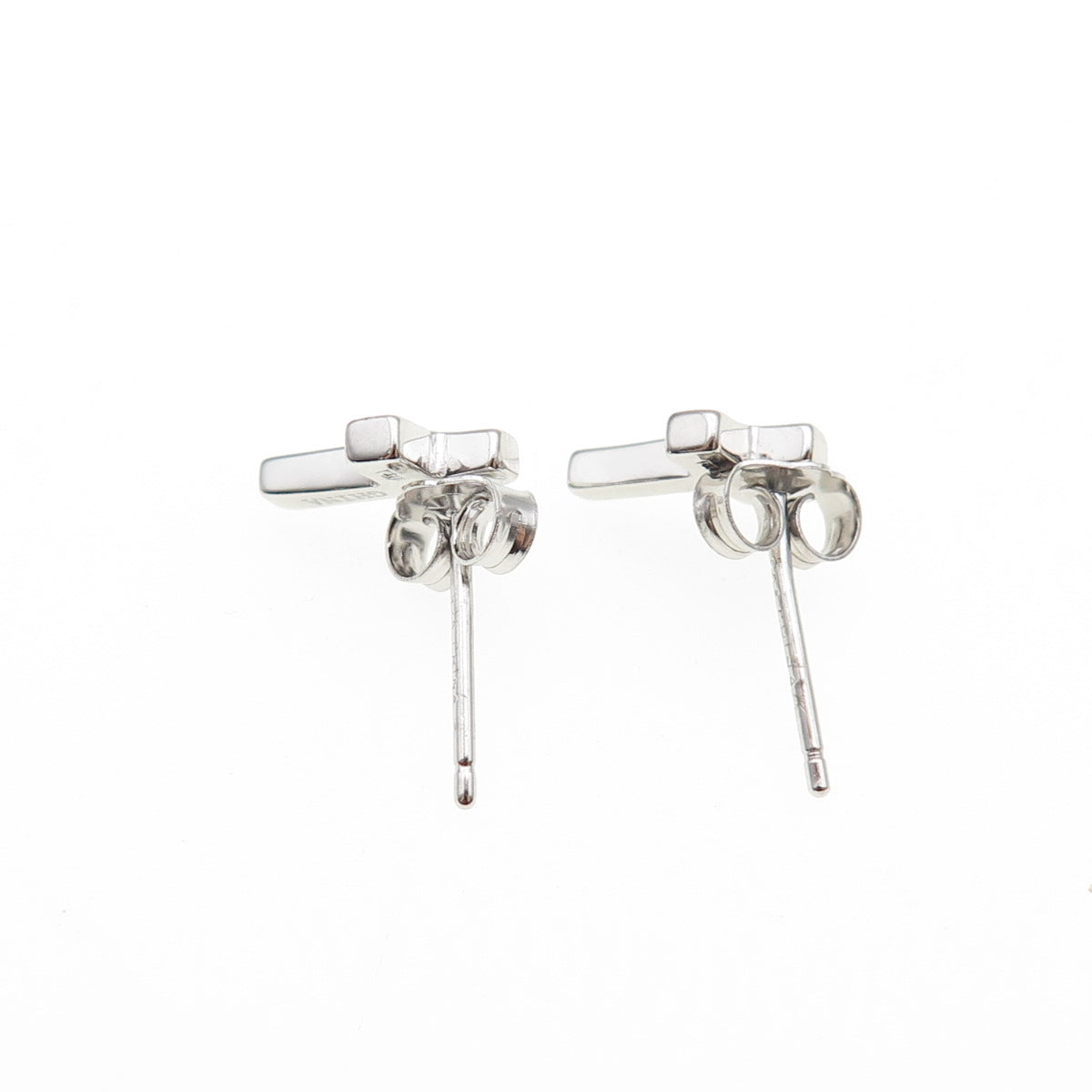 925 Sterling Silver Round-Cut C Z Cross Stud Earrings