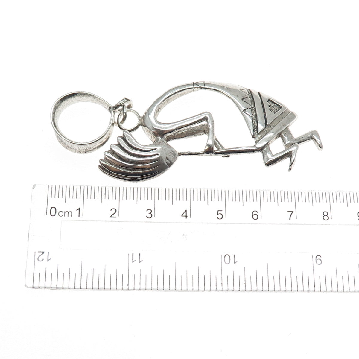Old Pawn 925 Sterling Silver Vintage Southwestern Kokopelli Tribal Charm Pendant