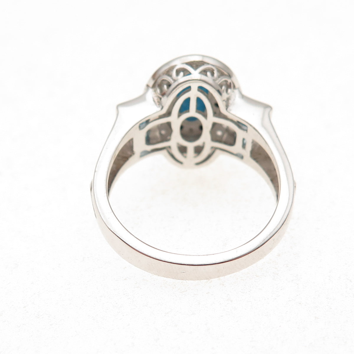 Chuck Clemency 925 Sterling Turquoise Blue White Topaz Black Spinel Ring Size 8