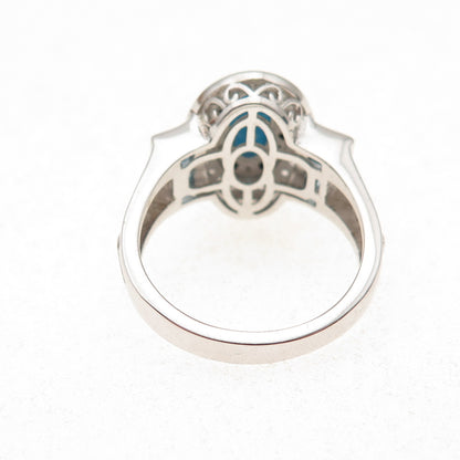 Chuck Clemency 925 Sterling Turquoise Blue White Topaz Black Spinel Ring Size 8