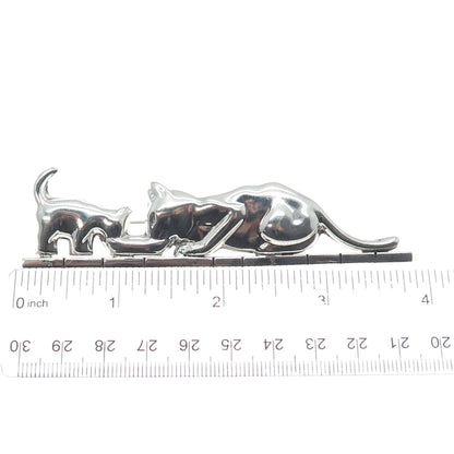 925 Sterling Silver Vintage Mexico Mom & Child Cat Pin Brooch
