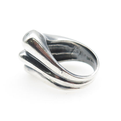 JOSEPH MASANIELLO 925 Sterling Silver Vintage Modernist Oxidized Ring Size 9.5