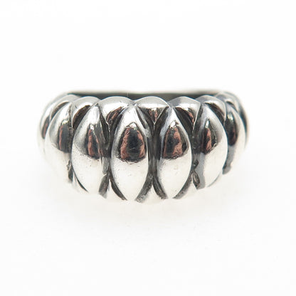 925 Sterling Silver Vintage Modernist Marquise-Shape Oxidized Ring Size 7