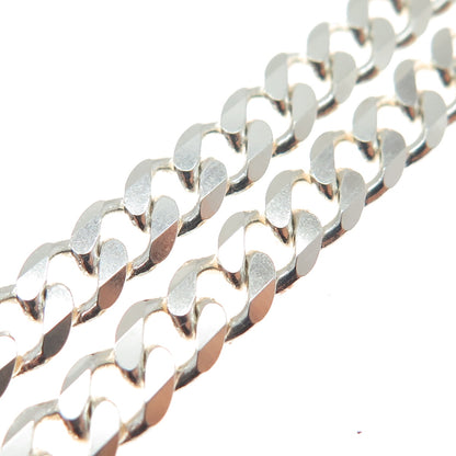 925 Sterling Silver Vintage Cuban Chain Necklace 24"