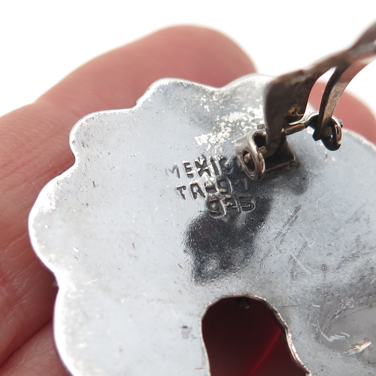 925 Sterling Silver 2-Tone Vintage Mexico Modernist Hook Clip On Earrings