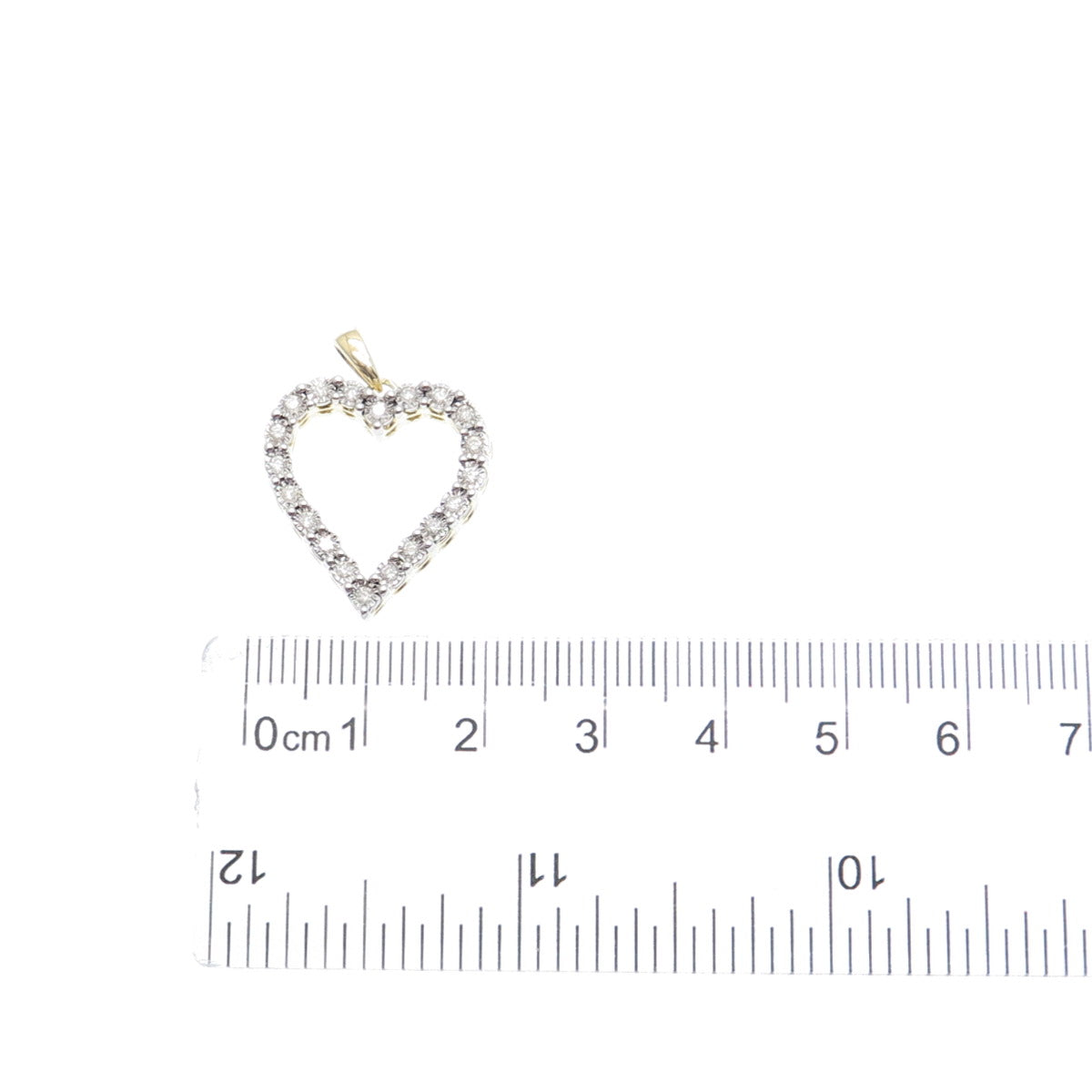 925 Sterling Silver Gold Plated Real Diamond Heart Minimalist Charm Pendant