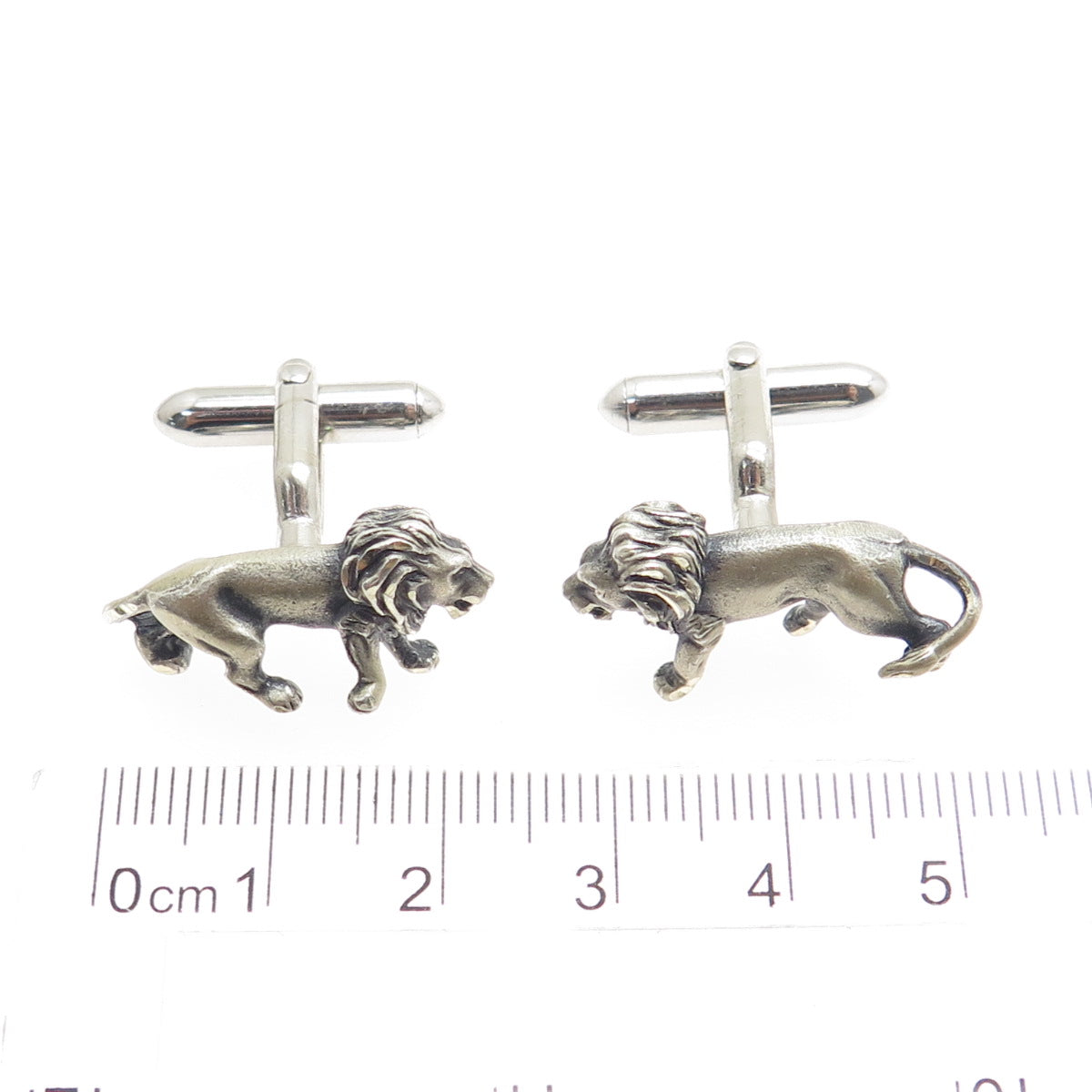 925 Sterling Silver Antique Lion / Leo Zodiac Sign Cufflinks