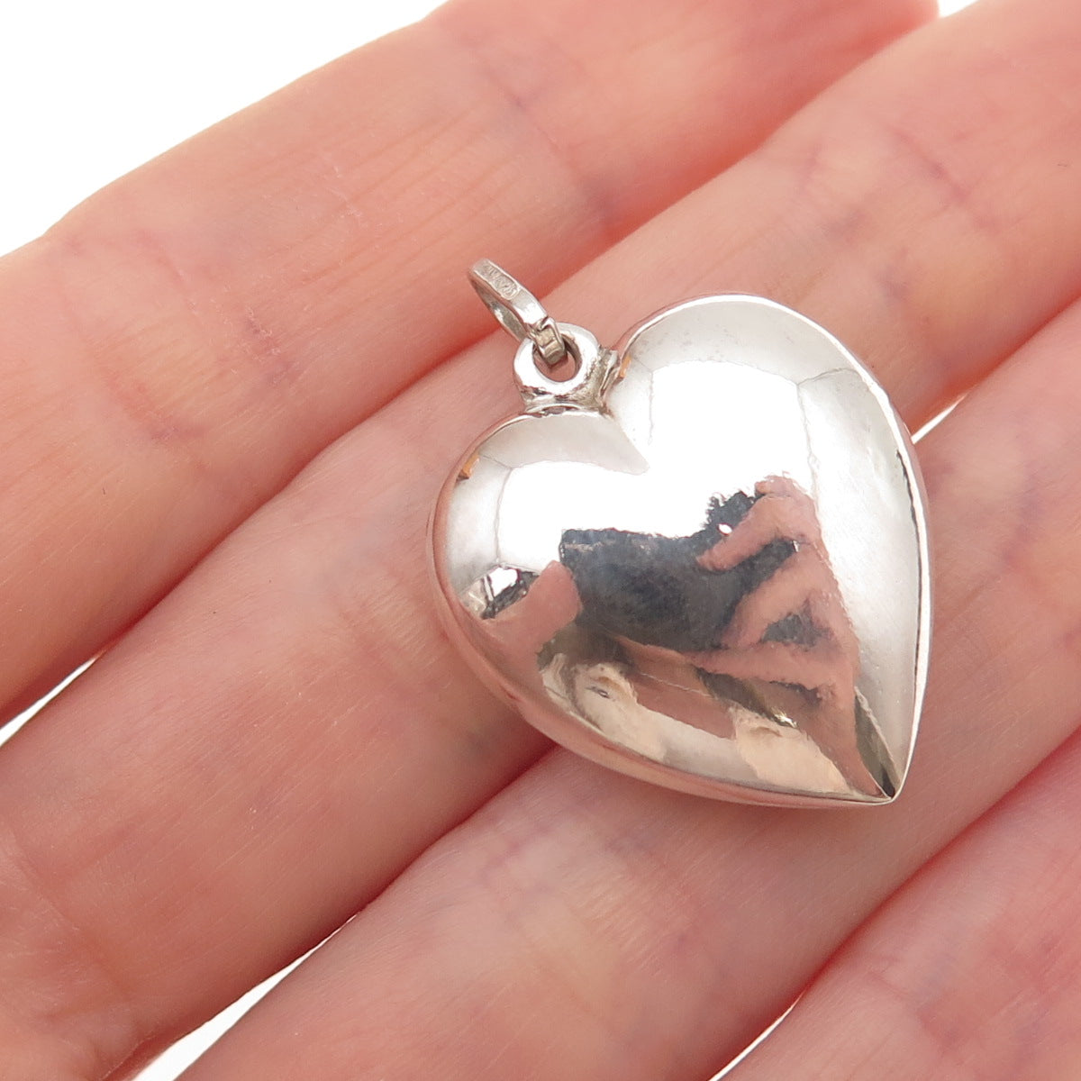 925 Sterling Silver Vintage Italy Heart Charm Pendant