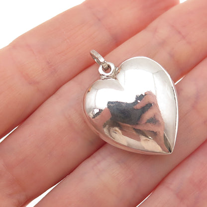 925 Sterling Silver Vintage Italy Heart Charm Pendant