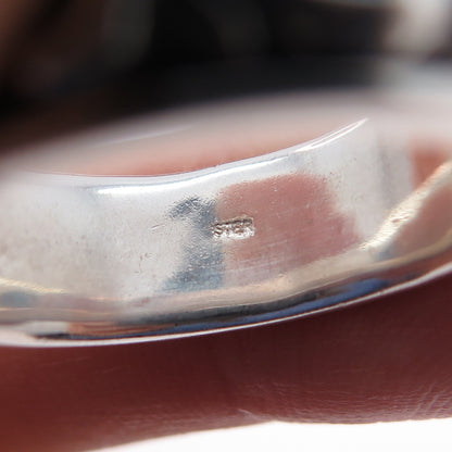 925 Sterling Vintage Modernist Swirl Oxidized Rotating Band Ring Size 10.5