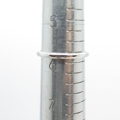 BATTIN & CO. 925 Sterling Silver Vintage Round-Cut C Z Engagement Ring Size 6