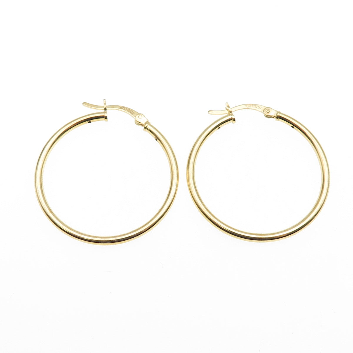 925 Sterling Silver Gold Plated Hoop Earrings