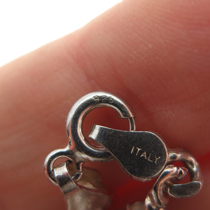 925 Sterling Silver Vintage Italy Infinity Link Bracelet 7.75"
