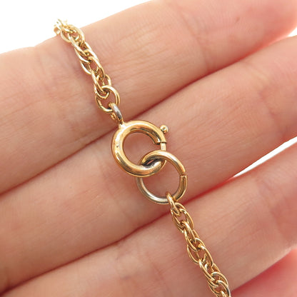 CROWN TRIFARI Gold Plated Vintage Glass Floral Lady Cameo Necklace 20"