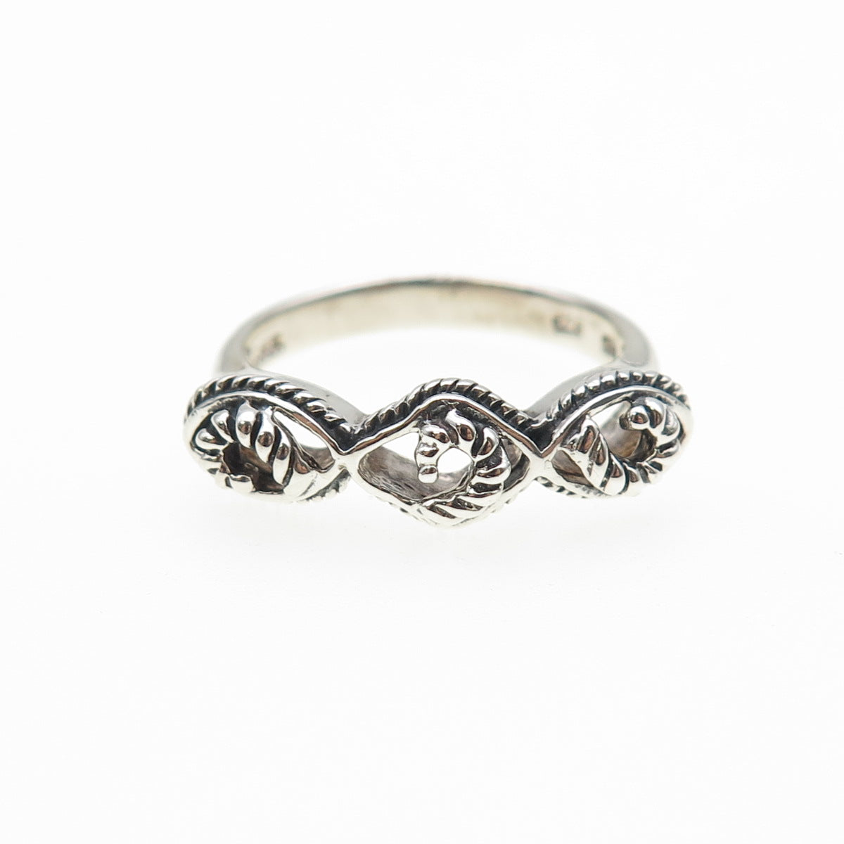 BARSE 925 Sterling Silver Vintage Swirl Oxidized Ring Size 8