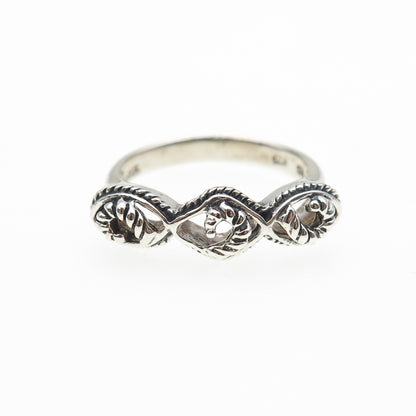 BARSE 925 Sterling Silver Vintage Swirl Oxidized Ring Size 8