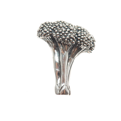 J.H. BREAKELL 925 Sterling Silver Vintage Broccoli Oxidized Pin Brooch
