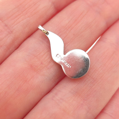 Marvel 925 Sterling Silver Antique Art Deco Real Pearl Floral Mini Slide Pendant