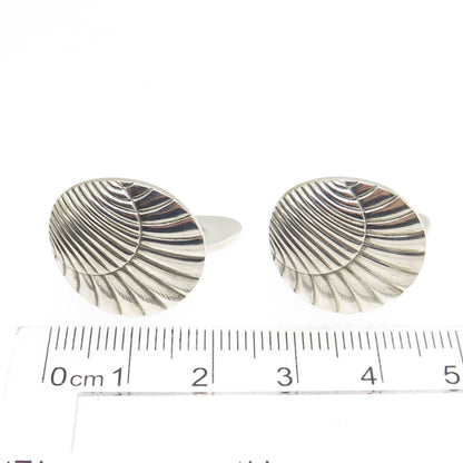 GEORG JENSEN 925S Sterling Silver Vintage Denmark Shell Modernist Cufflinks #66