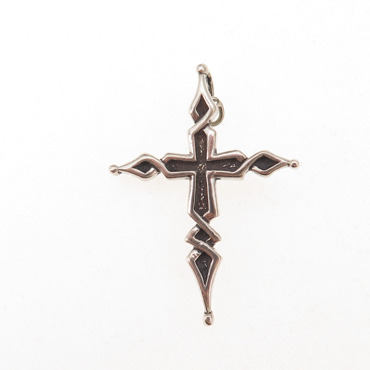 Sunwest 925 Sterling Silver Vintage Cross Oxidized Charm Pendant
