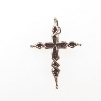 Sunwest 925 Sterling Silver Vintage Cross Oxidized Charm Pendant