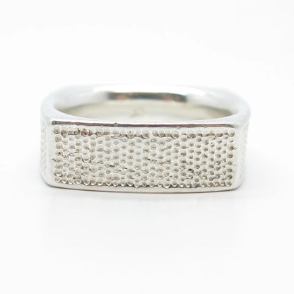 925 Sterling Silver Vintage Versan Dotted Square Ring Size 10