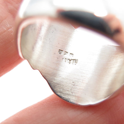 925 Sterling Silver 2-Tone Vintage Mexico Modernist Ring Size 8