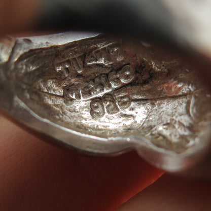 925 Sterling Silver Vintage Mexico Modernist Oxidized Ring Size 6.25