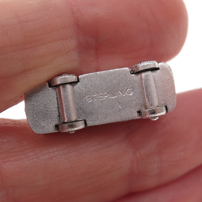Art's Elegance 925 Sterling Silver Vintage Bus 3D Charm Pendant