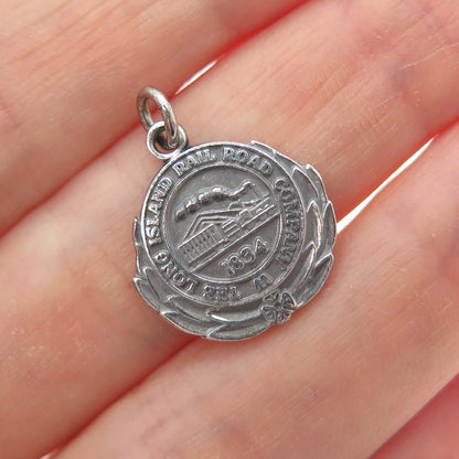JOSTENS 925 Sterling Silver Antique LI Rail Road Co Minimalist Charm Pendant